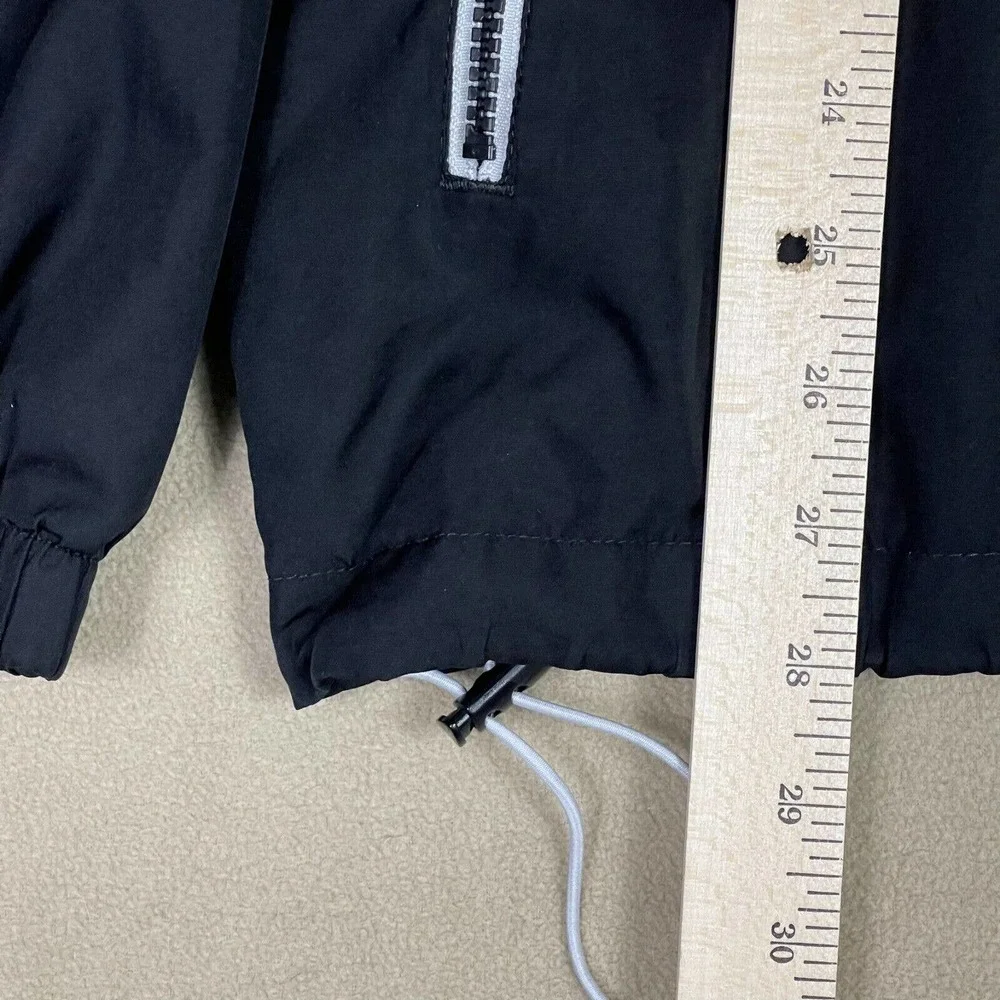 Bass Pro Shops Jacket Adult Medium Black Windbreaker‎ Full Zip Hoodie Lined Mens